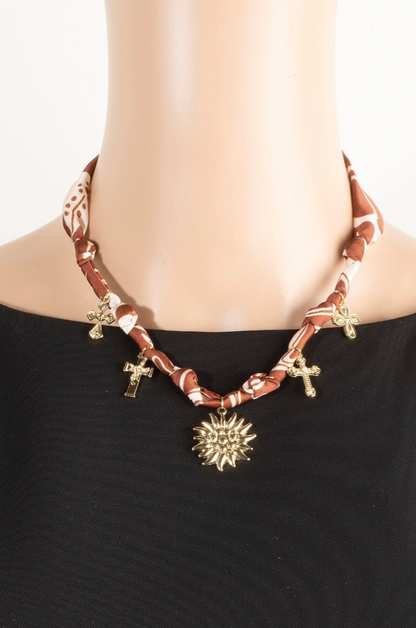 Soleil Cross Bandana Necklace