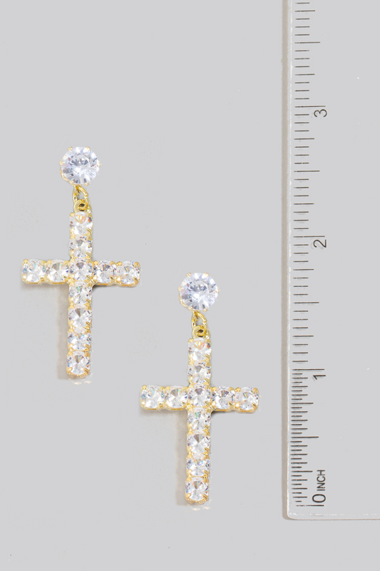 Celeste Cross Drop Earrings
