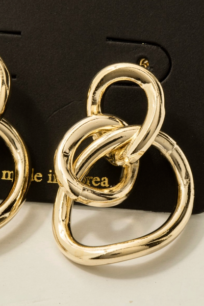 Sculpted Loop Statement Earrings Gold