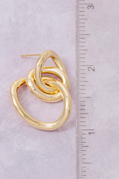 Sculpted Loop Statement Earrings Gold