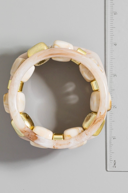 Calla Curve Bracelet Set Khaki