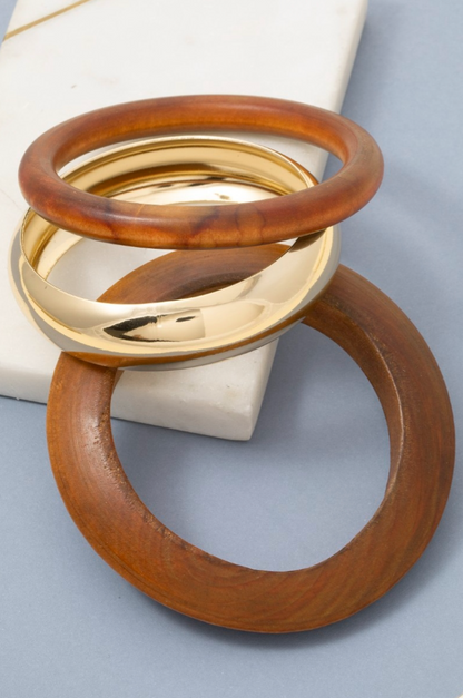 Golden Timber Bangle Set