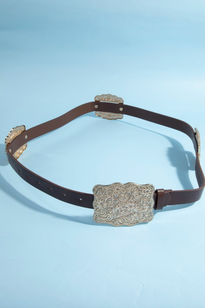 Saddle Bloom Concho Belt Brown