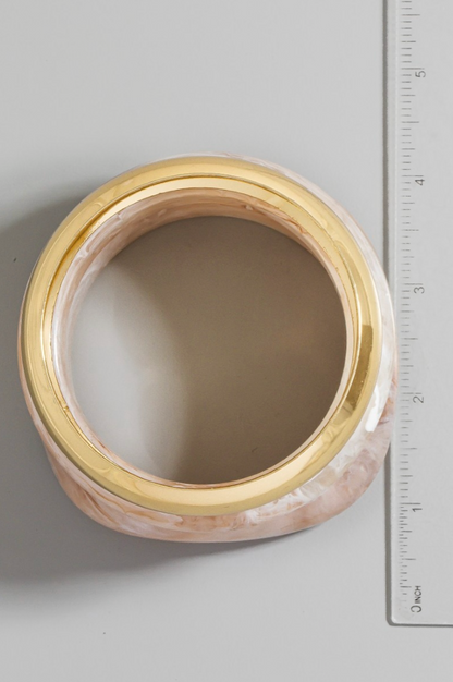 Arden Marble Bangle Set Khaki