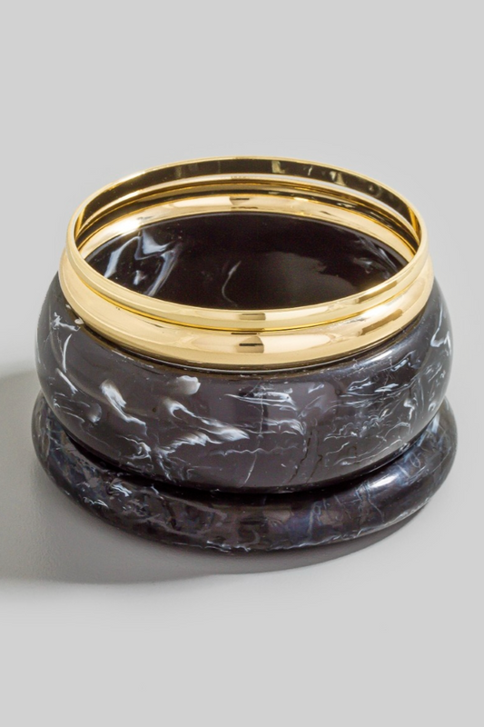 Black marble bangle set.