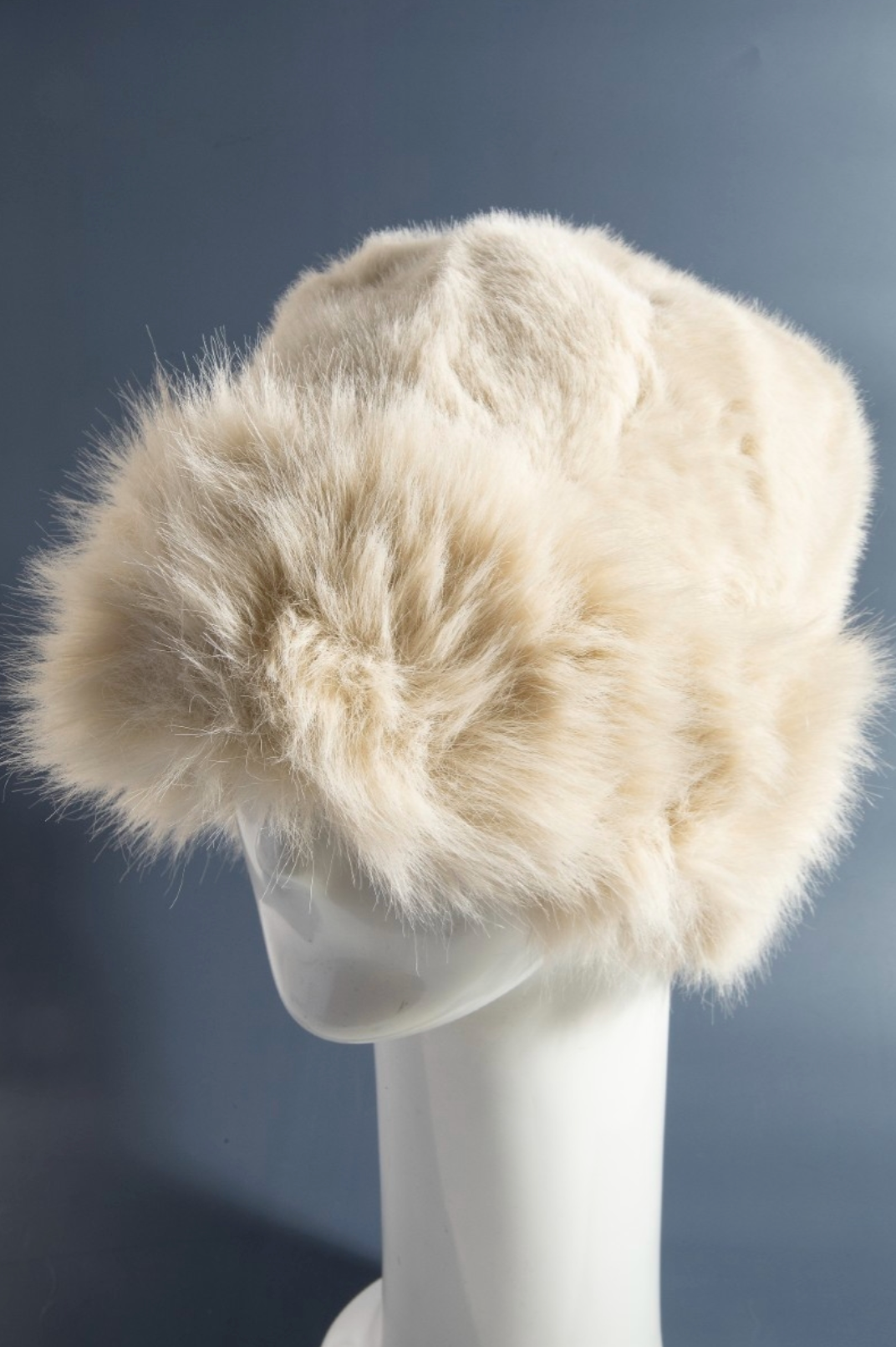 Ivory faux fur vintage winter hat