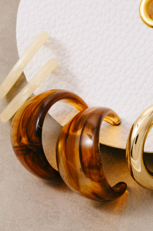 Lustre Arc Hoop Earrings Set