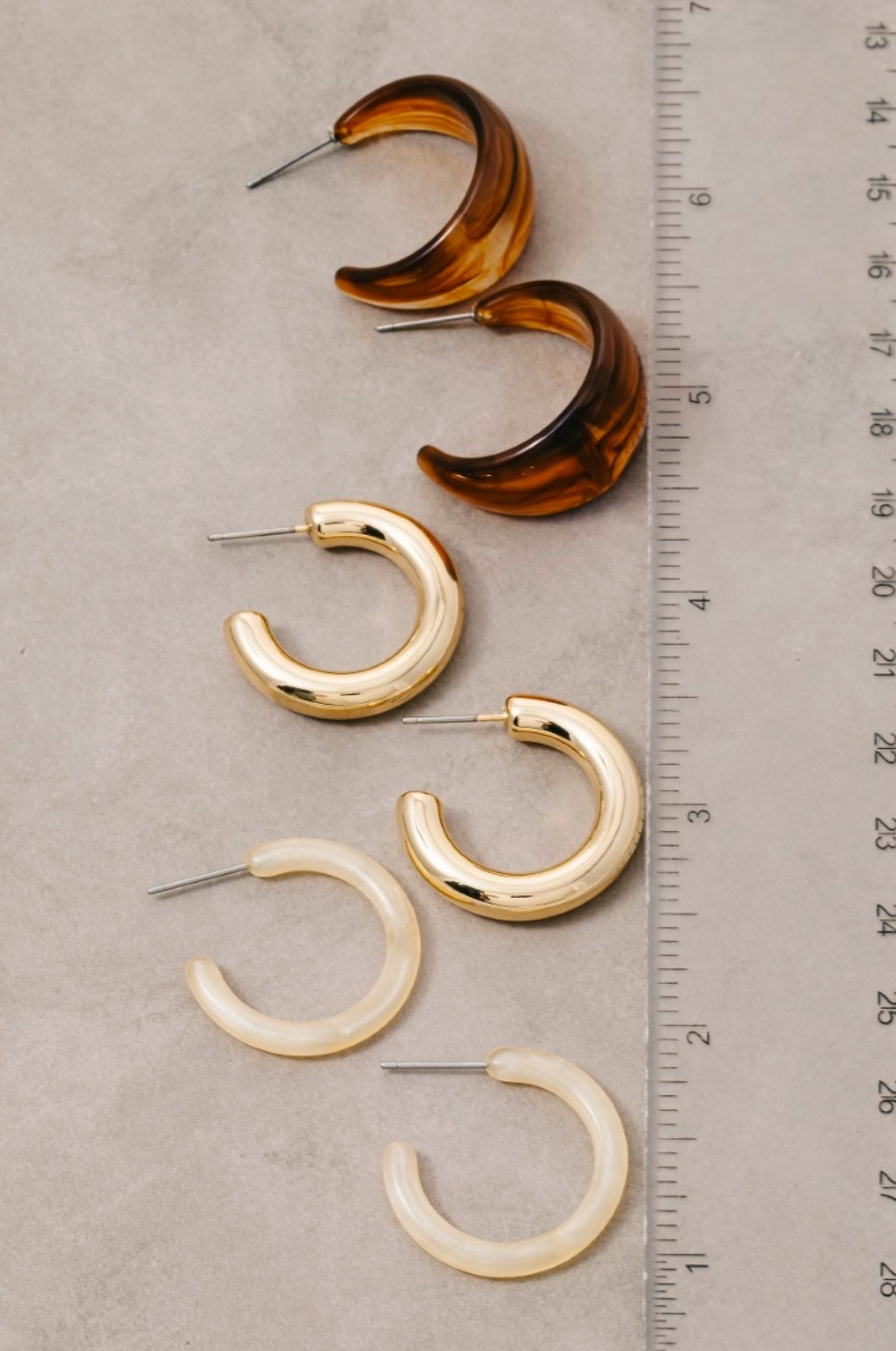 Lustre Arc Hoop Earrings Set