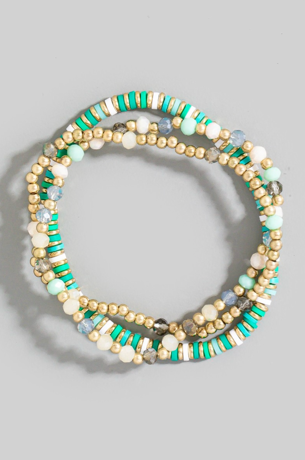 Solara Beaded Bracelet Set Turquoise Mix