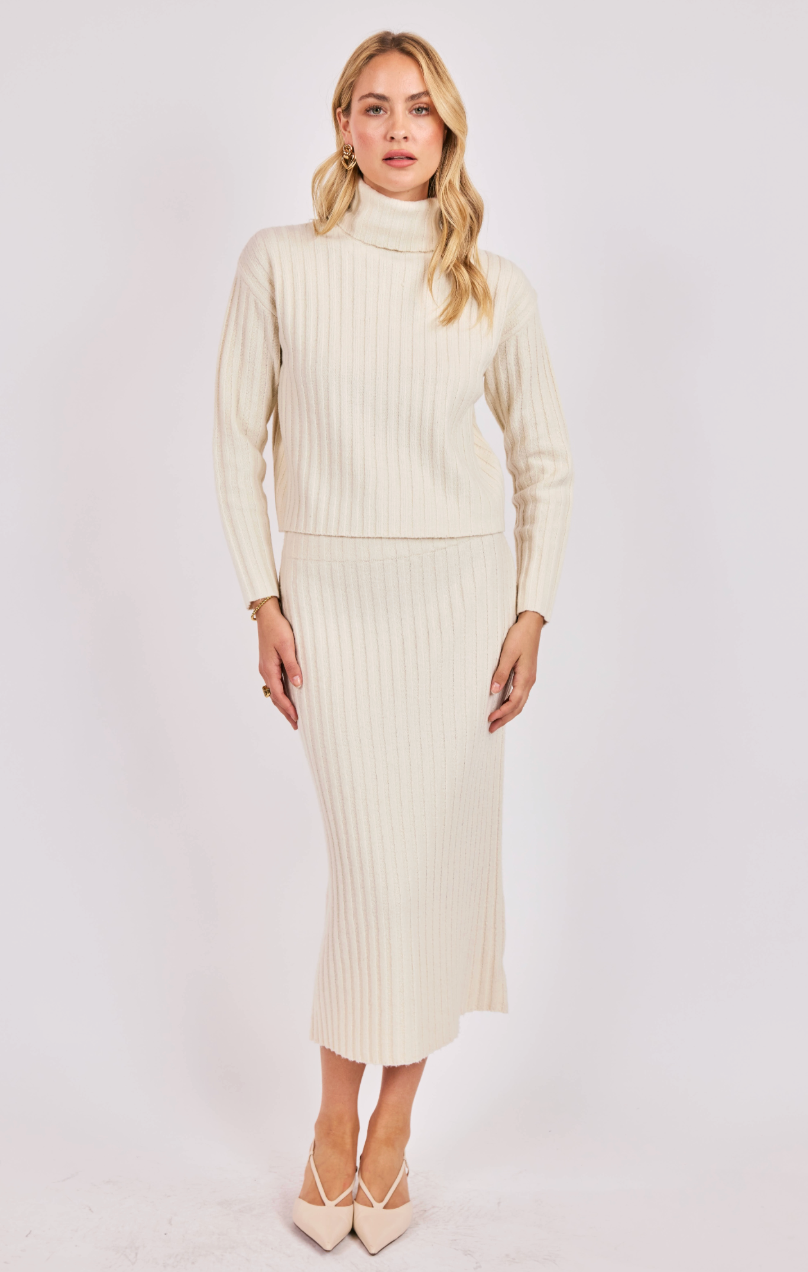 Cosette Rib Knit Midi Skirt