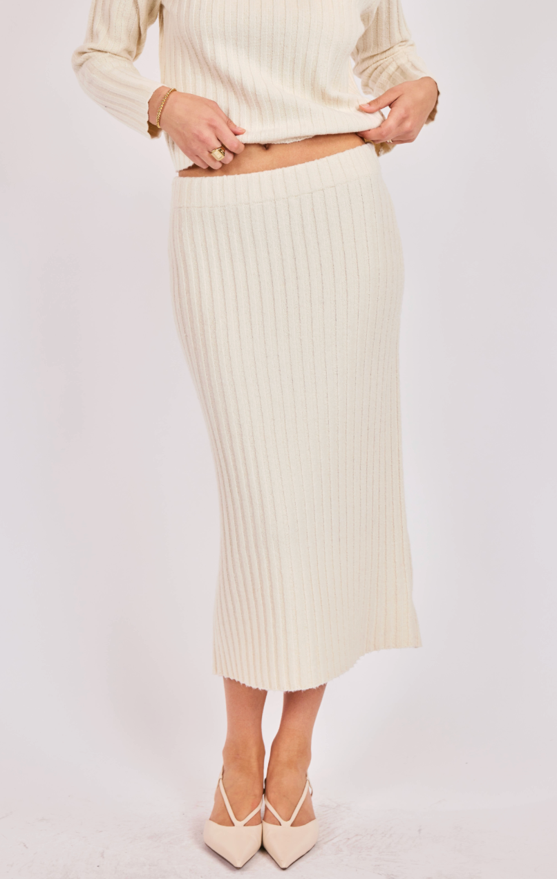 Cosette Rib Knit Midi Skirt