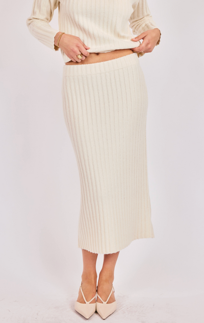 Cosette Rib Knit Midi Skirt