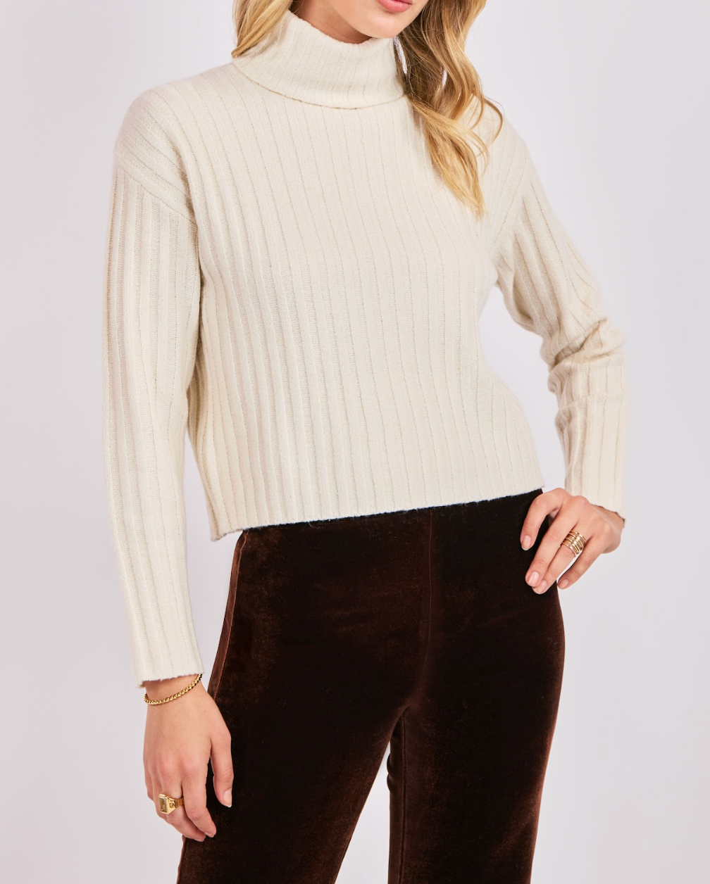 Cosette Turtleneck Rib Sweater