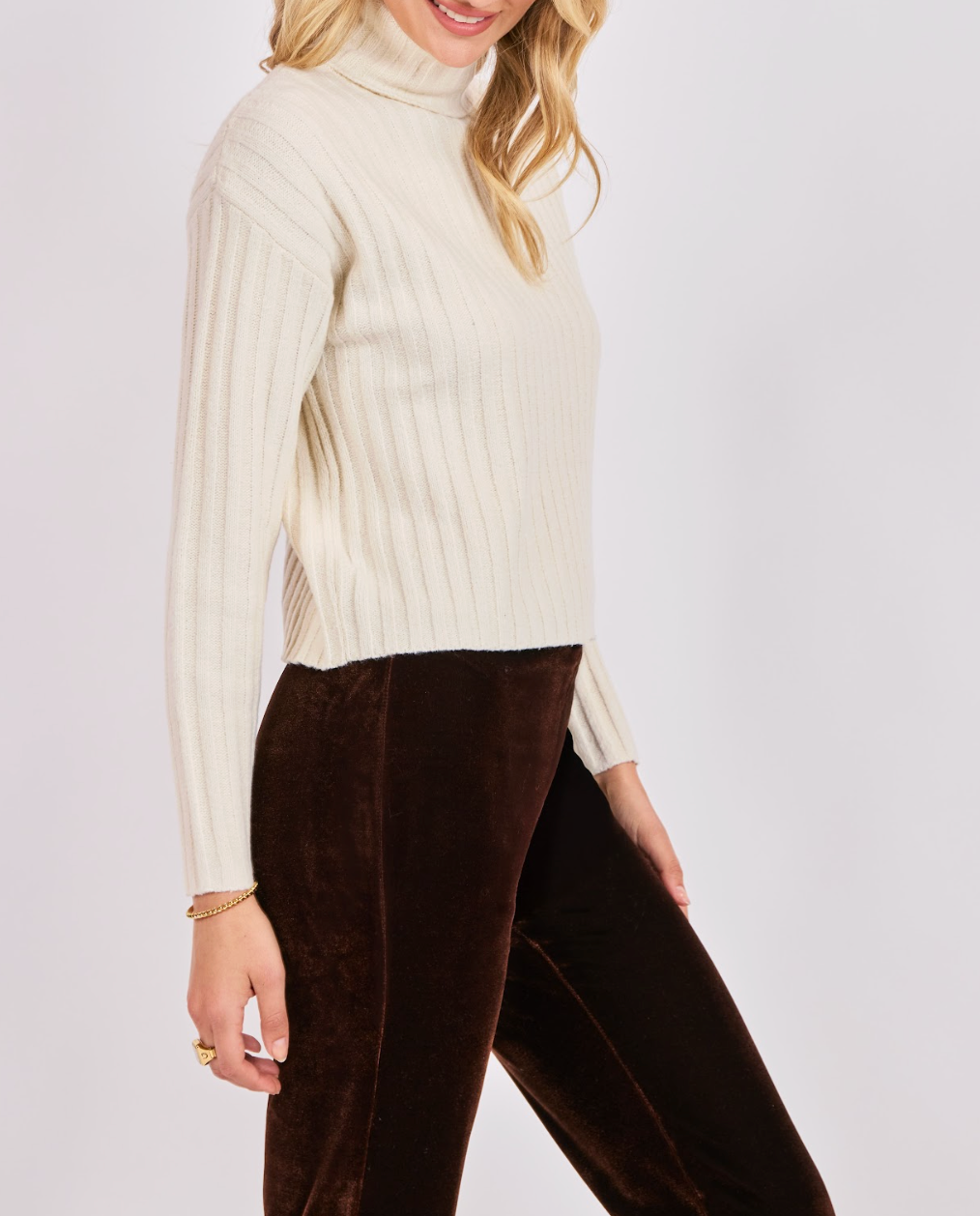 Cosette Turtleneck Rib Sweater