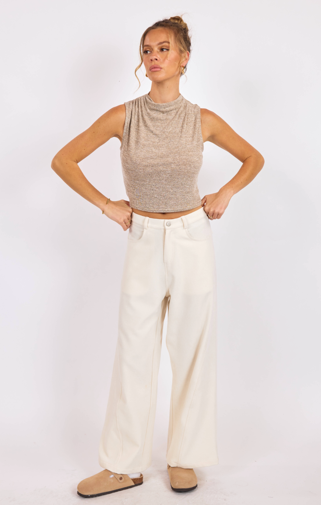 Corinne Knit Ruched Tank