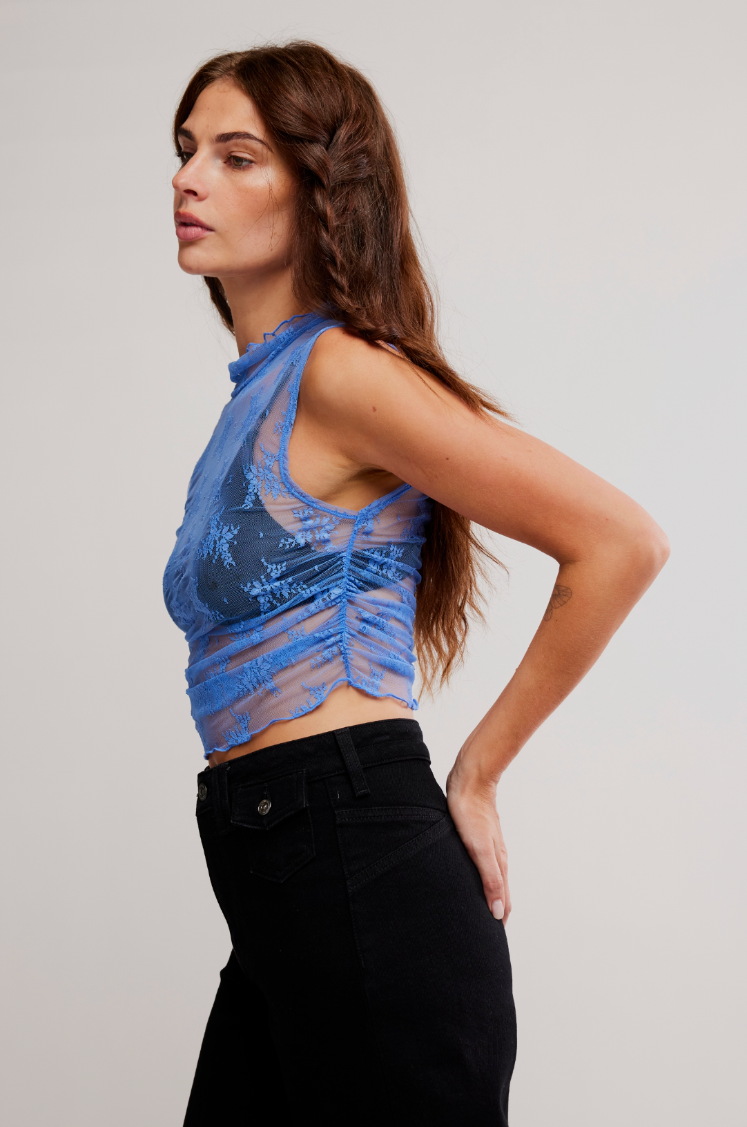 Solid Nice Try Muscle Tank Blue