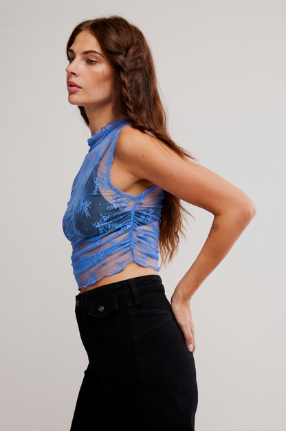 Solid Nice Try Muscle Tank Blue