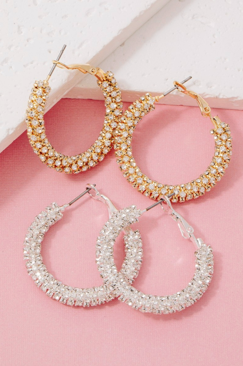 Lustre Line Hoop Earrings