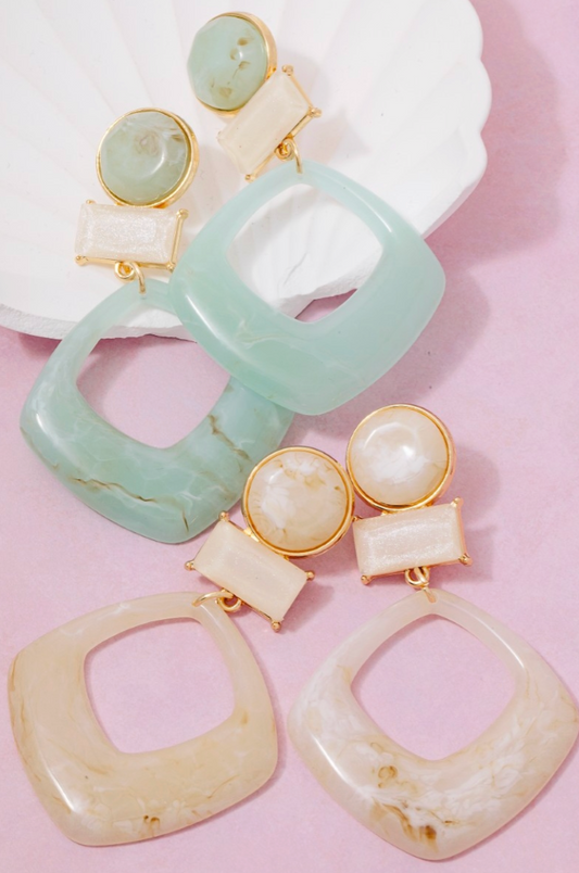 Soft Landing Dangle Earrings Ivory