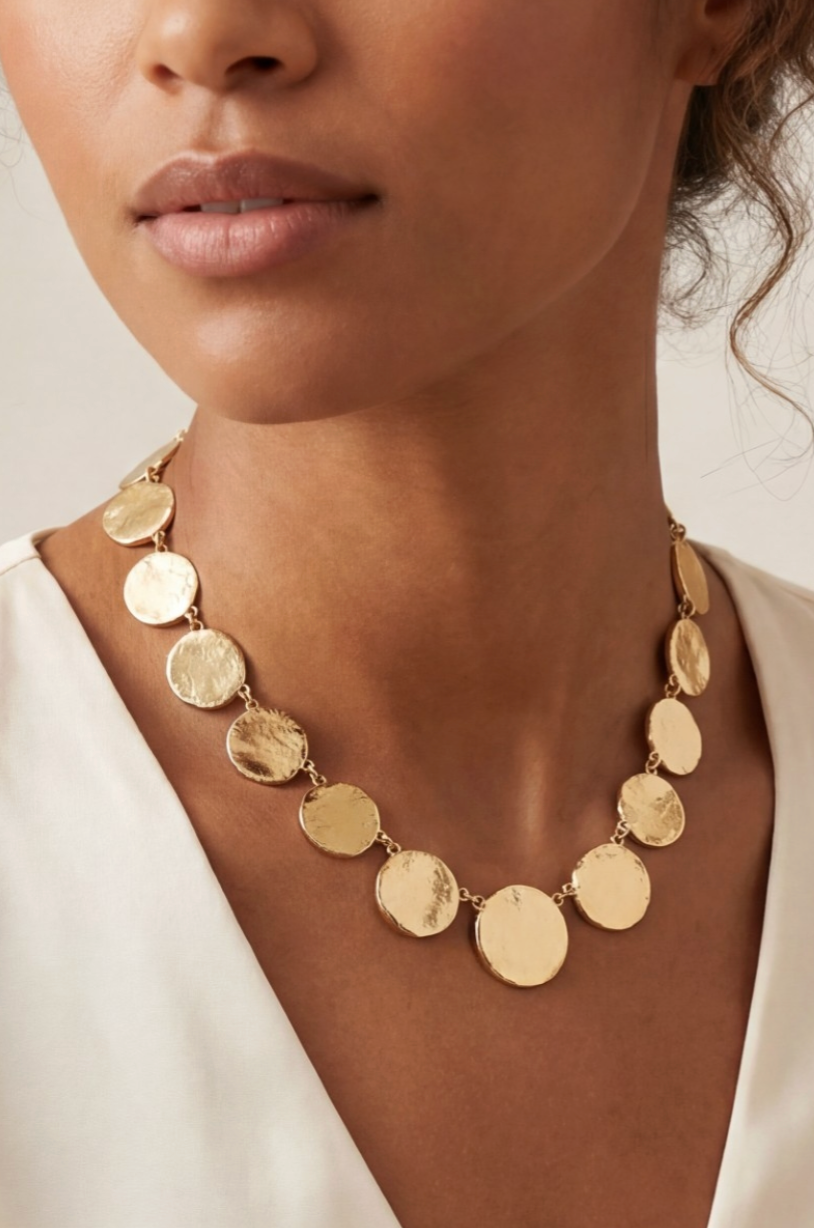 Golden Drift Statement Necklace