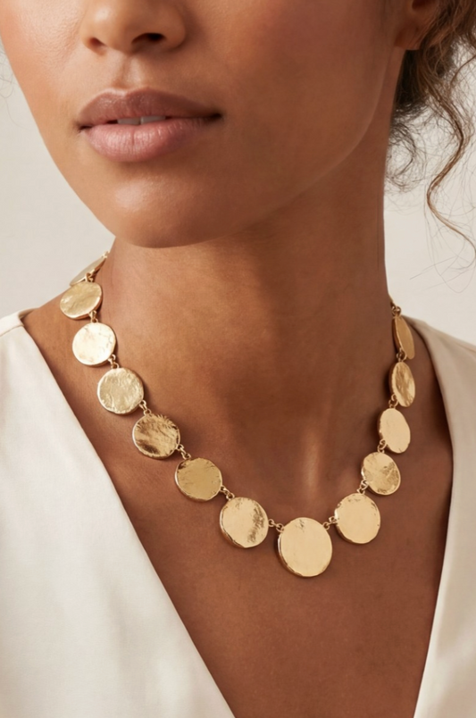 Golden Drift Statement Necklace