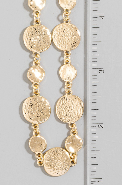 Worn Light Coin Necklace Gold