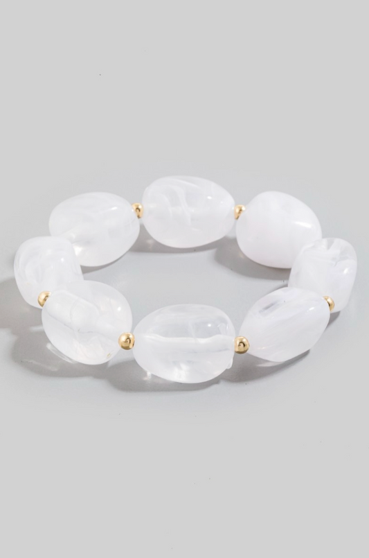 Marble Coast Beaded Bracelet White