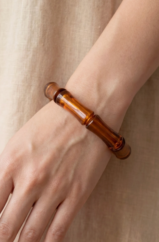 acrylic bamboo style stretch bracelet