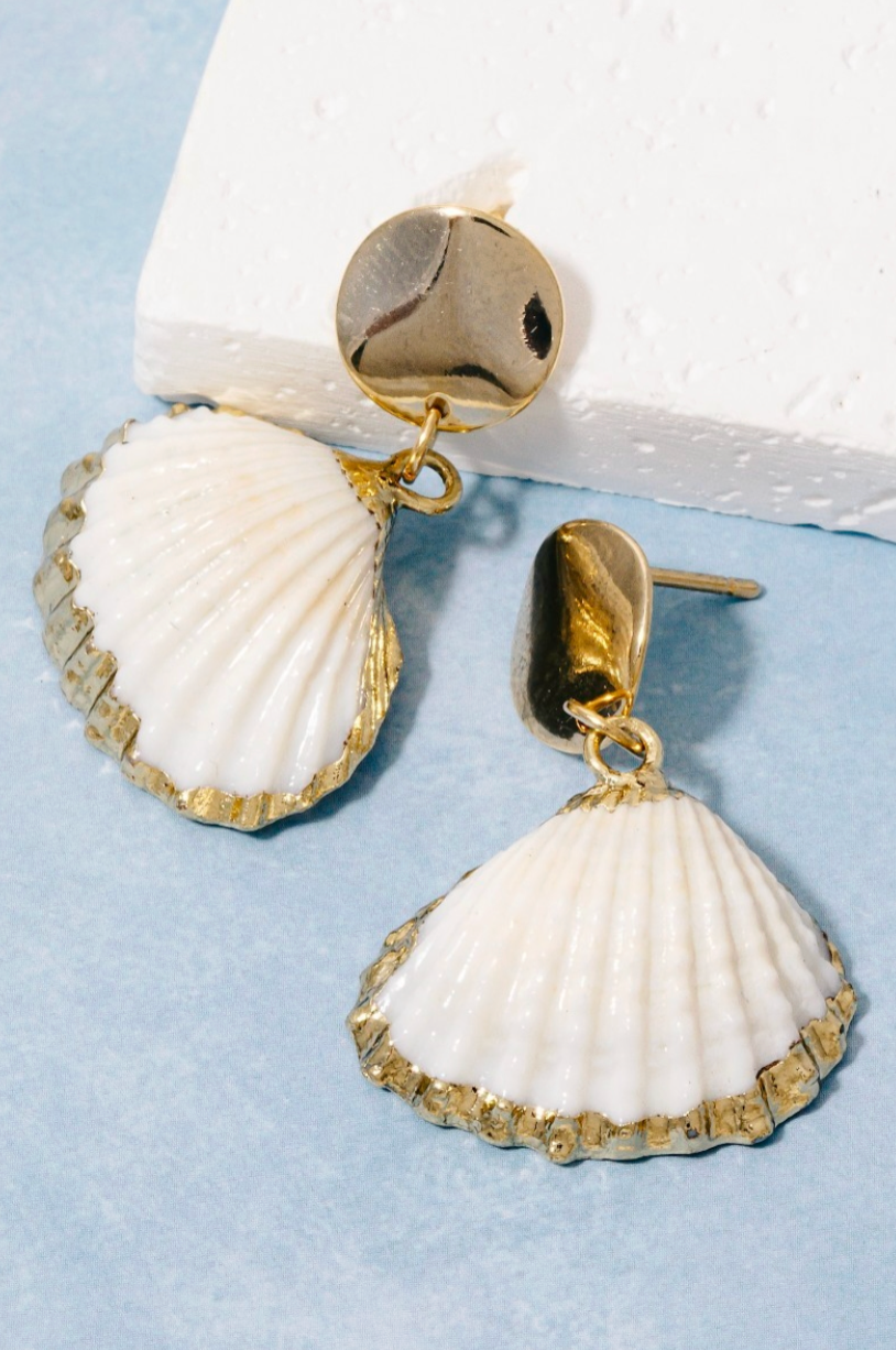 Too Often Seashell Dangle Earrings