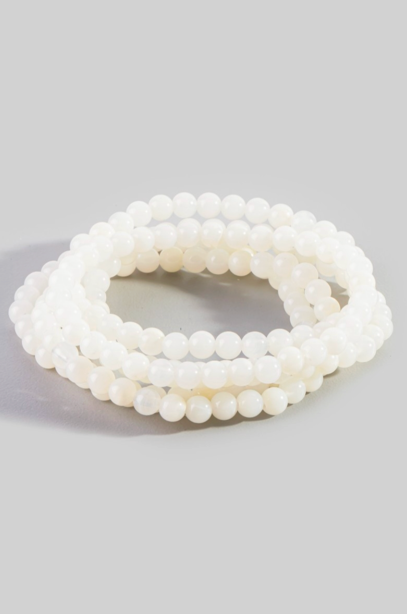 New Neighbors Beaded Bracelets Ivory