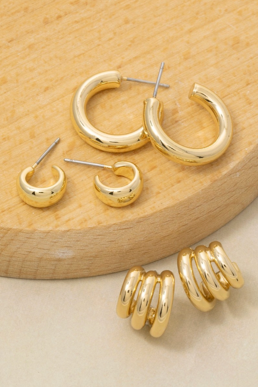 A Little Better Hoop Earrings Set