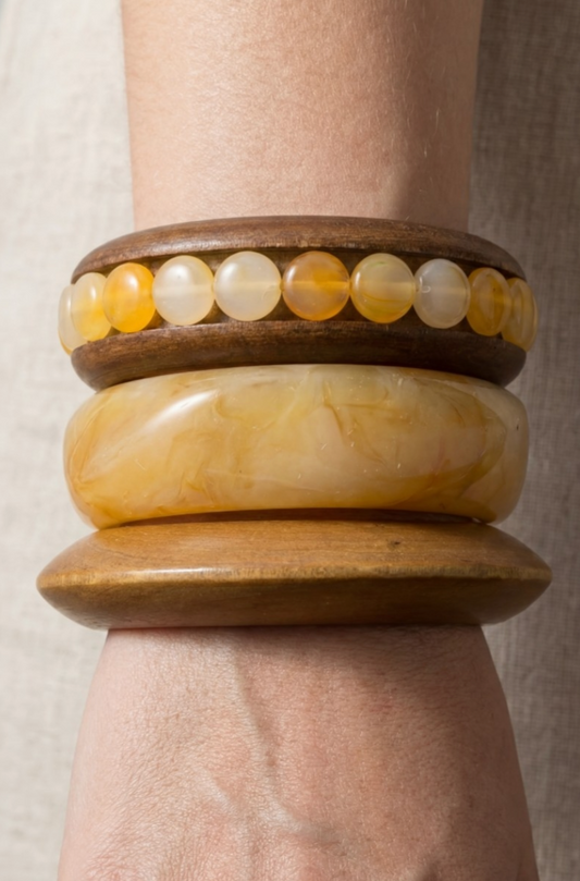 The Moment Wood Bangle Set