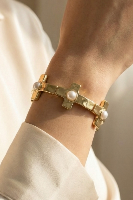 Hattie Cross Stretch Bracelet