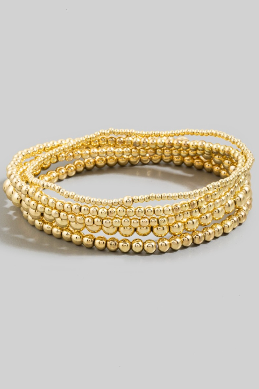Danielle Beaded Bracelet Set Gold