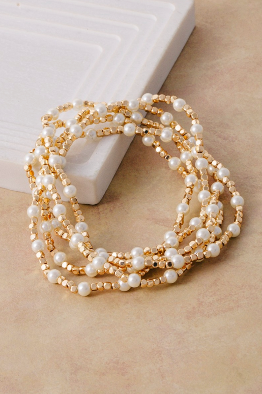 One Night Pearl Beaded Bracelet Set
