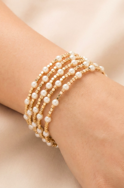 One Night Pearl Beaded Bracelet Set