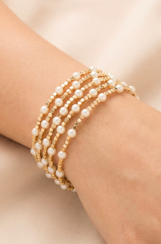 One Night Pearl Beaded Bracelet Set