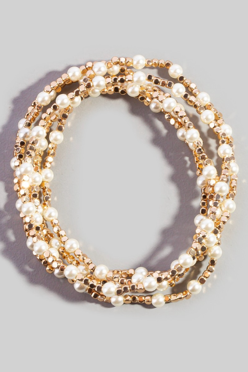 One Night Pearl Beaded Bracelet Set