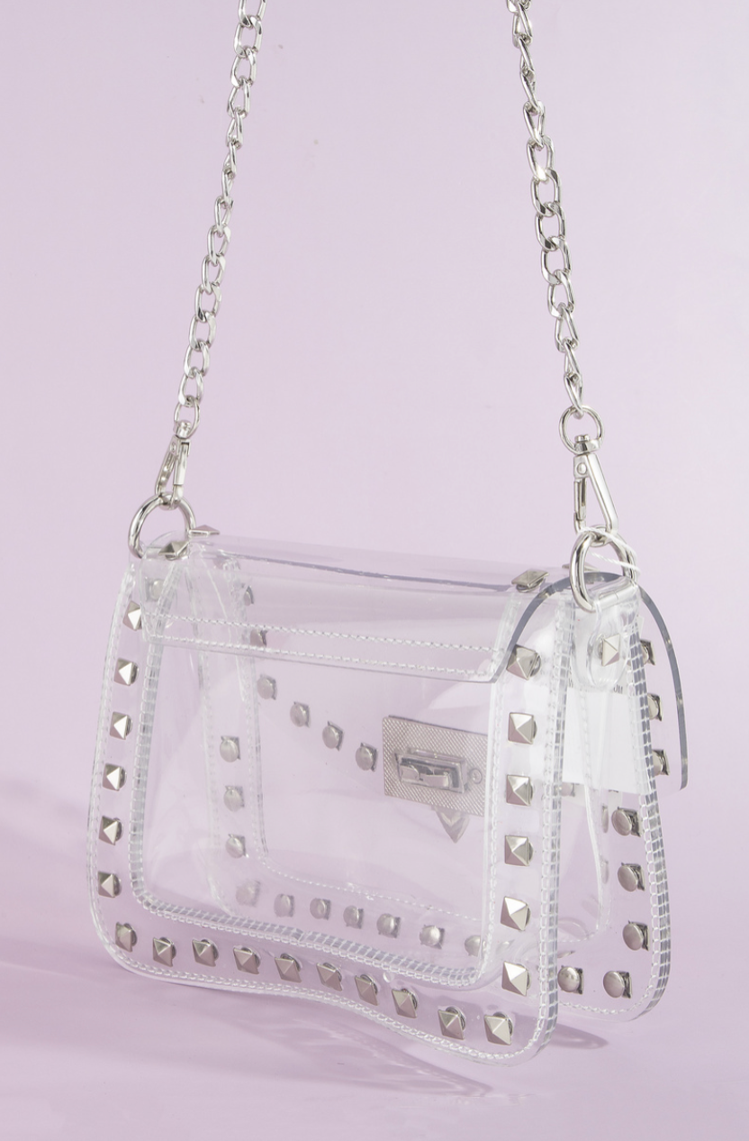 Jamie Clear Studded Crossbody Bag