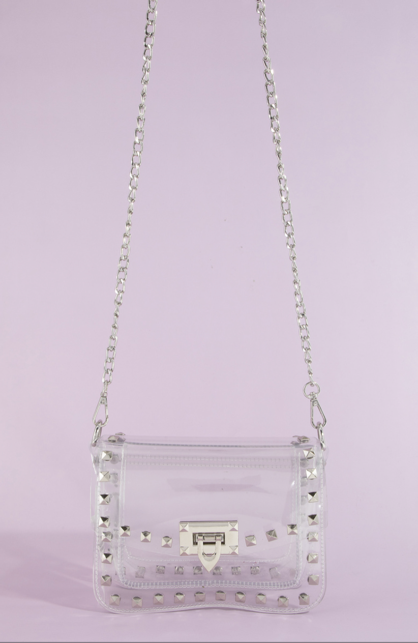 Jamie Clear Studded Crossbody Bag