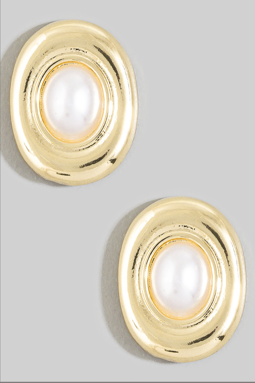 Patch It Up Oval Earrings