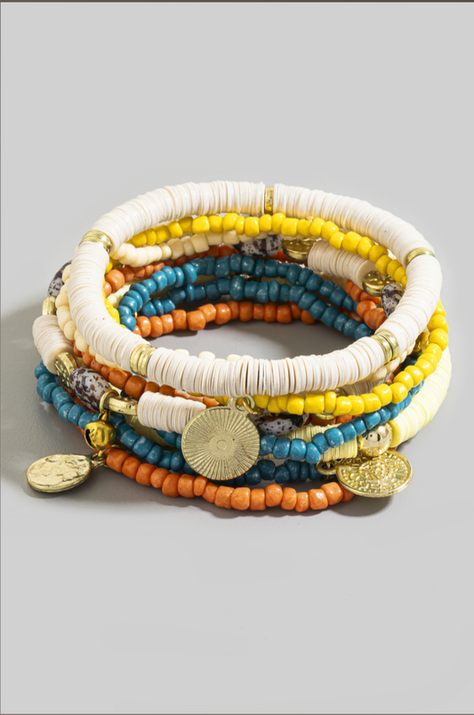 Sunrise City Coin Charm Bracelet Set