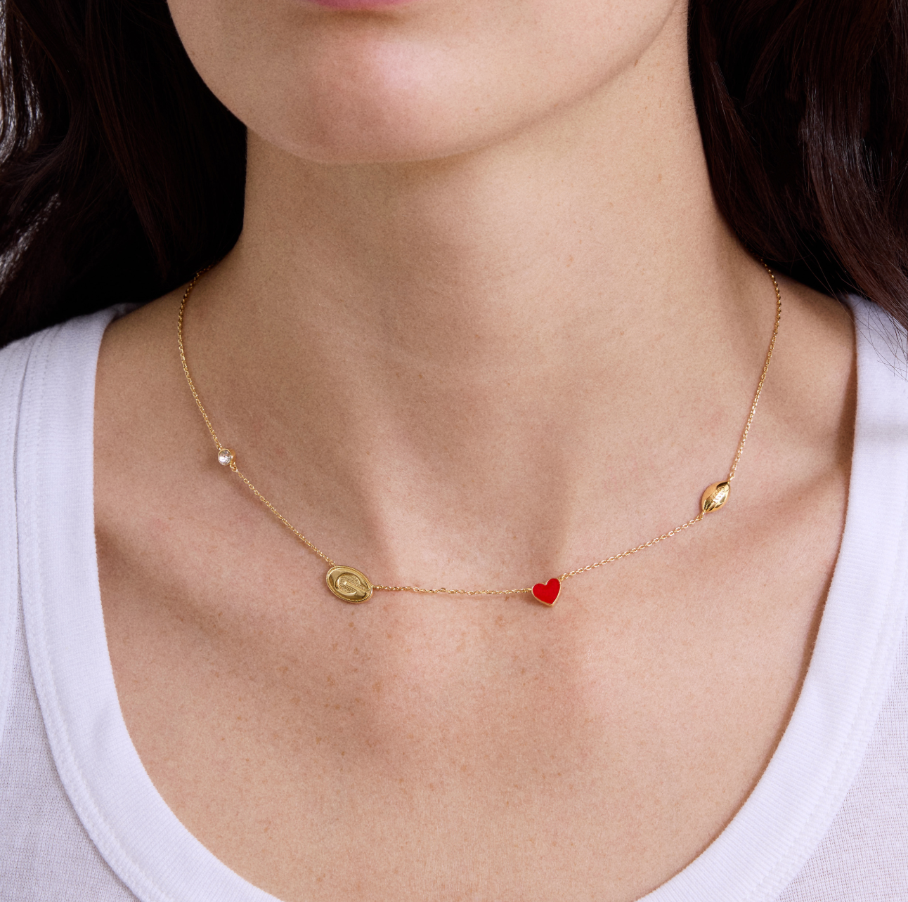 University Of Georgia Spaced Charm Necklace