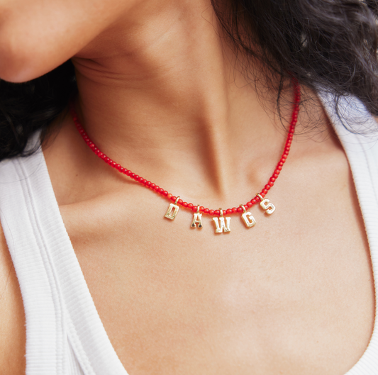 University Of Georgia Delicate Beaded Necklace