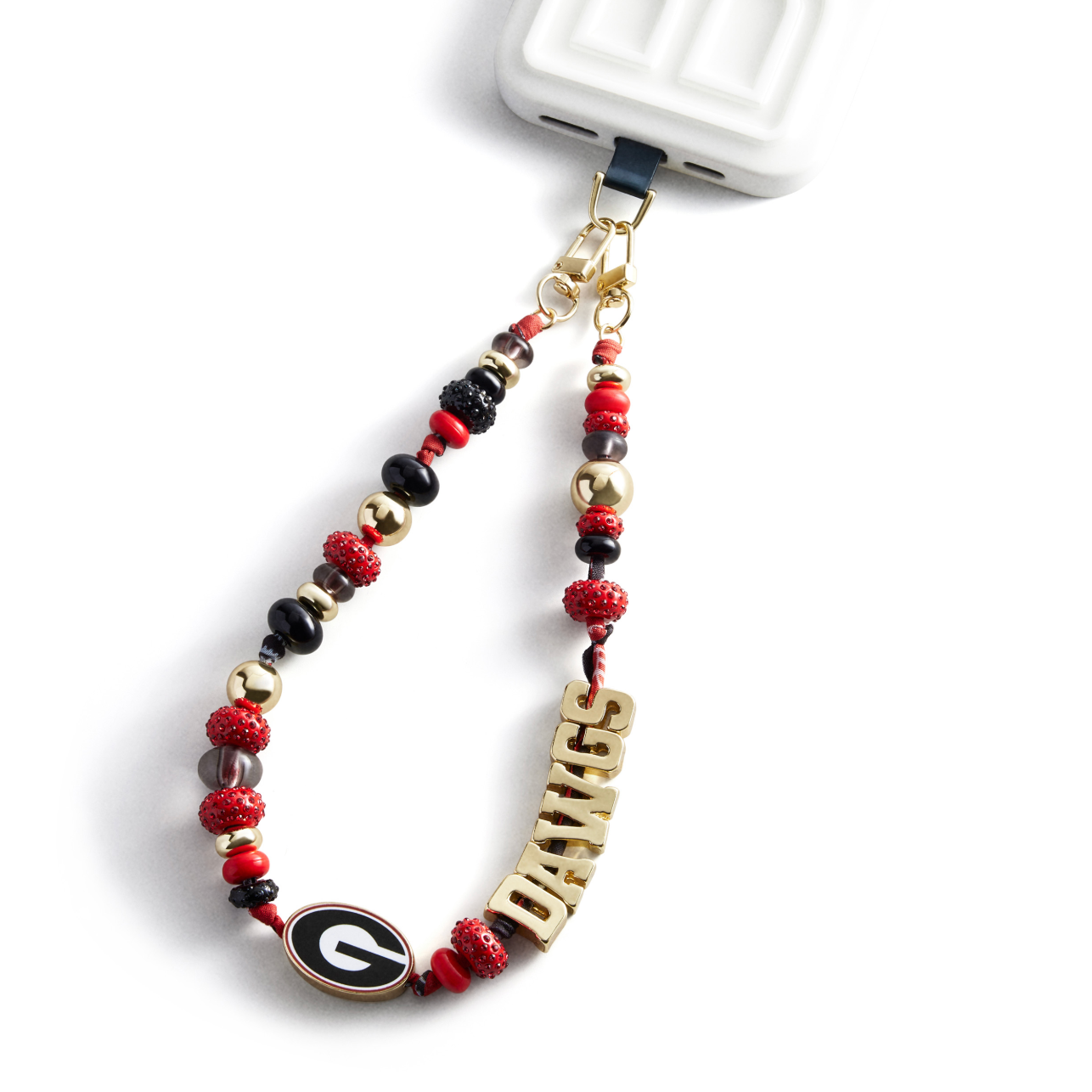 University Of Georgia Beaded Bandana Phone Charm
