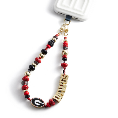 University Of Georgia Beaded Bandana Phone Charm