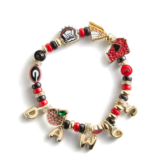 University Of Georgia Beaded Charm Bracelet