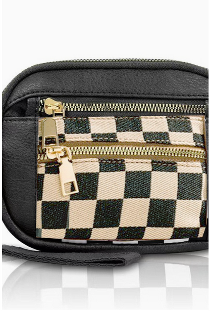 Wanted More Checkered Wristlet Black