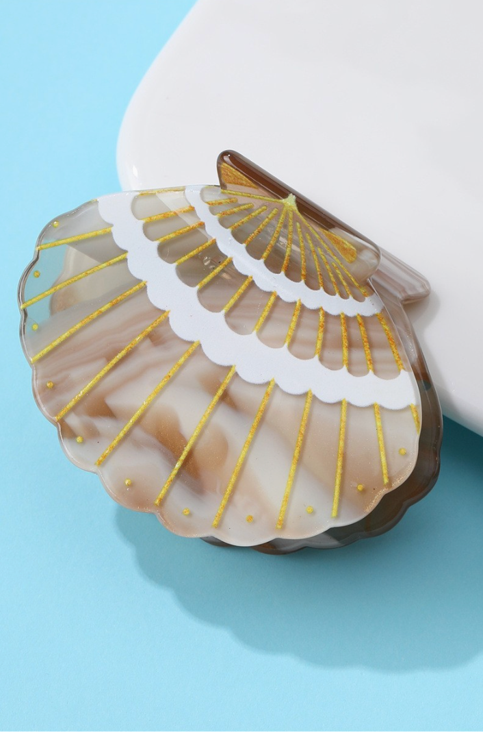 By Morning Seashell Claw Clip Brown