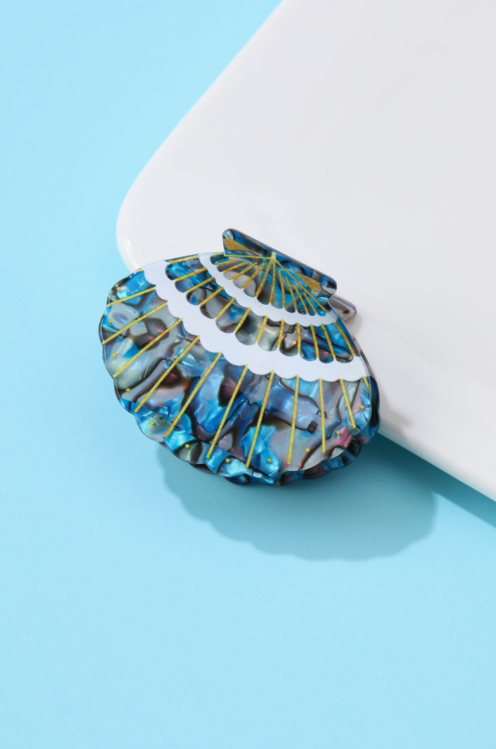 By Morning Seashell Claw Clip Blue